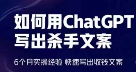 轻松用CHATGPT写出杀手文案，6个月实操经验，快速写出收钱文案，低成本高回收