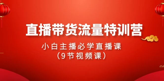 24年直播带货流量特训课,新手小白主播必学直播课(9节视频课)